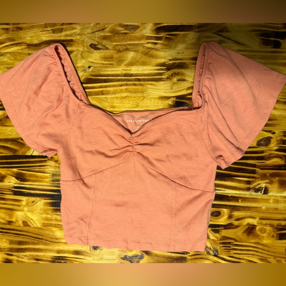 American Eagle Outfitters Coral Crop Top